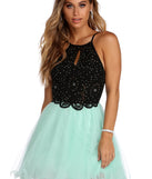 Norah Formal Rhinestone Tulle Dress is a gorgeous pick as your 2023 prom dress or formal gown for wedding guest, spring bridesmaid, or army ball attire!