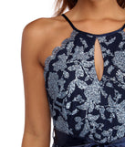 Luciana Formal Glitter Halter Dress is a gorgeous pick as your 2023 prom dress or formal gown for wedding guest, spring bridesmaid, or army ball attire!