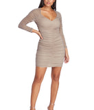 The Emily Ruched Glitter Mini Dress is a gorgeous pick as your 2023 prom dress or formal gown for wedding guest, spring bridesmaid, or army ball attire!