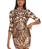 Makayla Formal Sequin Scroll Dress is a gorgeous pick as your 2023 prom dress or formal gown for wedding guest, spring bridesmaid, or army ball attire!
