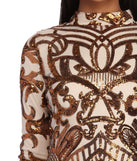 Makayla Formal Sequin Scroll Dress