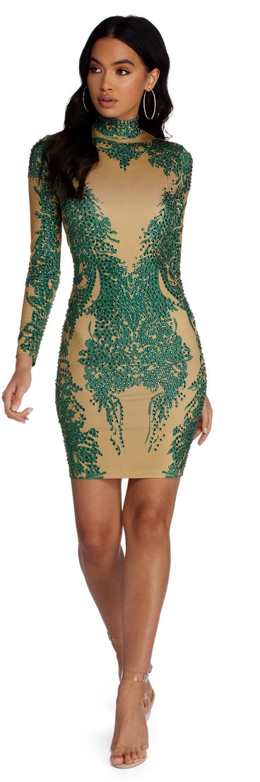 The Juliana Formal Heat Stone Mini Dress is a gorgeous pick as your 2023 prom dress or formal gown for wedding guest, spring bridesmaid, or army ball attire!