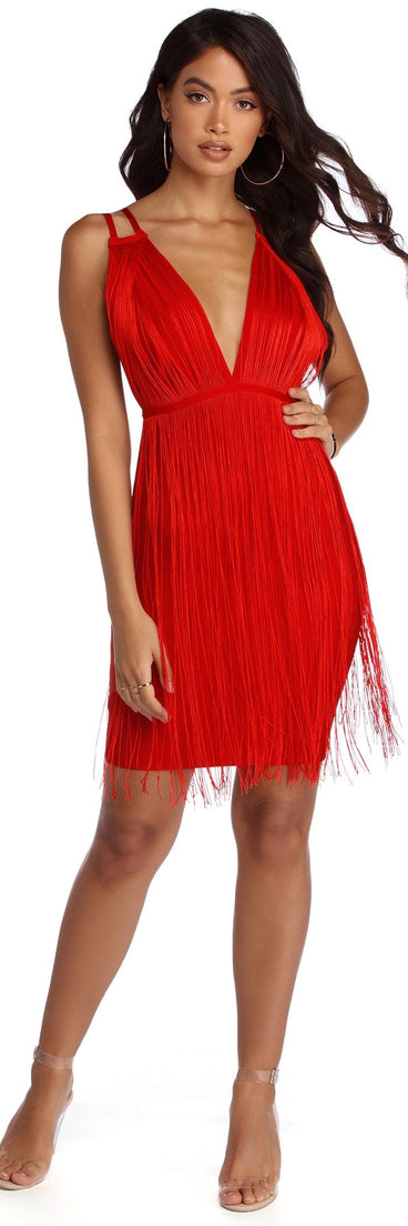 The Frances Dapper In Fringes Dress is a gorgeous pick as your 2023 prom dress or formal gown for wedding guest, spring bridesmaid, or army ball attire!