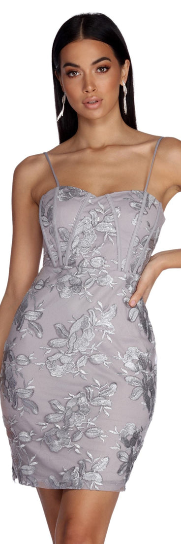 Paisley Formal Embroidered Mini Dress is a gorgeous pick as your 2023 prom dress or formal gown for wedding guest, spring bridesmaid, or army ball attire!