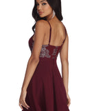 The Kairi Formal Scroll Print Mini Dress is a gorgeous pick as your 2023 prom dress or formal gown for wedding guest, spring bridesmaid, or army ball attire!