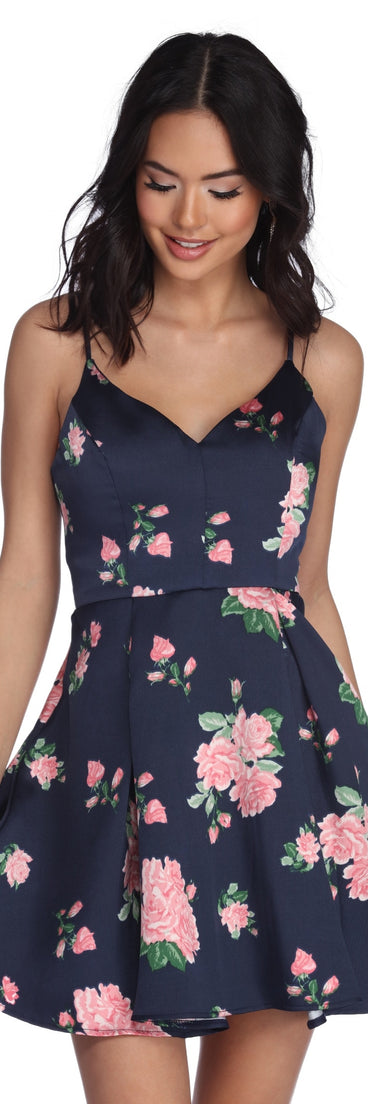 Pia Satin Floral Party Dress is a gorgeous pick as your 2023 prom dress or formal gown for wedding guest, spring bridesmaid, or army ball attire!