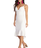 The Kiara Formal Plunging Midi Dress is a gorgeous pick as your 2023 prom dress or formal gown for wedding guest, spring bridesmaid, or army ball attire!