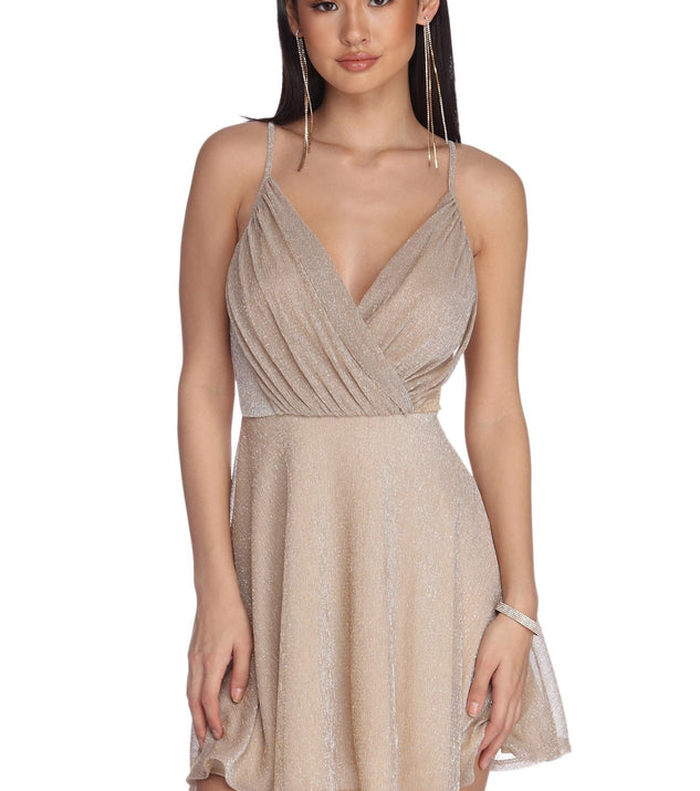 Zoey Formal Lurex Party Dress is a gorgeous pick as your 2023 prom dress or formal gown for wedding guest, spring bridesmaid, or army ball attire!
