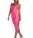 The Jessica Formal Neon Midi Dress is a gorgeous pick as your 2023 prom dress or formal gown for wedding guest, spring bridesmaid, or army ball attire!