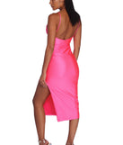 The Jessica Formal Neon Midi Dress is a gorgeous pick as your 2023 prom dress or formal gown for wedding guest, spring bridesmaid, or army ball attire!