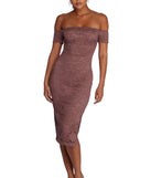 The Leslie High Slit Midi Lace Dress is a gorgeous pick as your 2023 prom dress or formal gown for wedding guest, spring bridesmaid, or army ball attire!