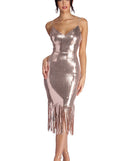 Nayla Formal Sequin Fringe Dress creates the perfect spring wedding guest dress or cocktail attire with stylish details in the latest trends for 2023!