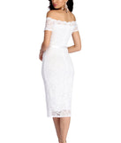 The Faith Formal Midi Lace Dress is a gorgeous pick as your 2023 prom dress or formal gown for wedding guest, spring bridesmaid, or army ball attire!