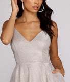 The Gigi Glitter Skater Dress is a gorgeous pick as your 2023 prom dress or formal gown for wedding guest, spring bridesmaid, or army ball attire!