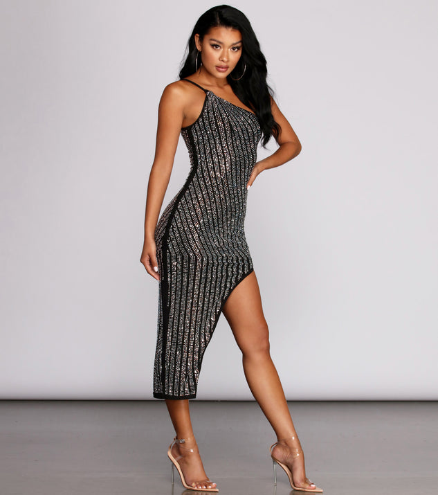 Venus Mesh Heat Stone Gown helps create the best bachelorette party outfit or the bride's sultry bachelorette dress for a look that slays!