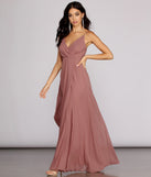 Yelena Chiffon Slit Gown creates the perfect summer wedding guest dress or cocktail party dresss with stylish details in the latest trends for 2023!