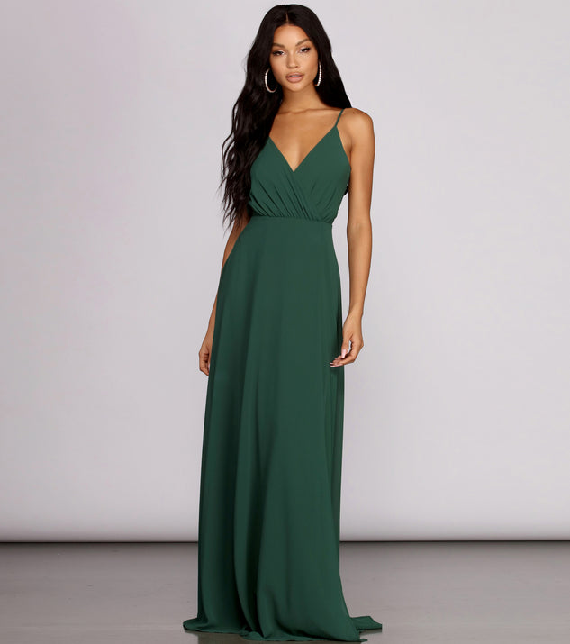 Vaughan Chiffon Gown creates the perfect summer wedding guest dress or cocktail party dresss with stylish details in the latest trends for 2023!