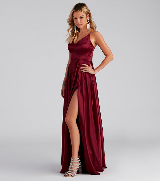 Juliet formal high clearance slit satin dress