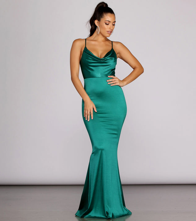 The Diane Formal Satin Sleeveless Dress is a gorgeous pick as your 2023 prom dress or formal gown for wedding guest, spring bridesmaid, or army ball attire!