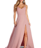 The Bethany Formal High Slit Chiffon Dress is a gorgeous pick as your 2023 prom dress or formal gown for wedding guest, spring bridesmaid, or army ball attire!