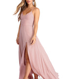The Bethany Formal High Slit Chiffon Dress is a gorgeous pick as your 2023 prom dress or formal gown for wedding guest, spring bridesmaid, or army ball attire!