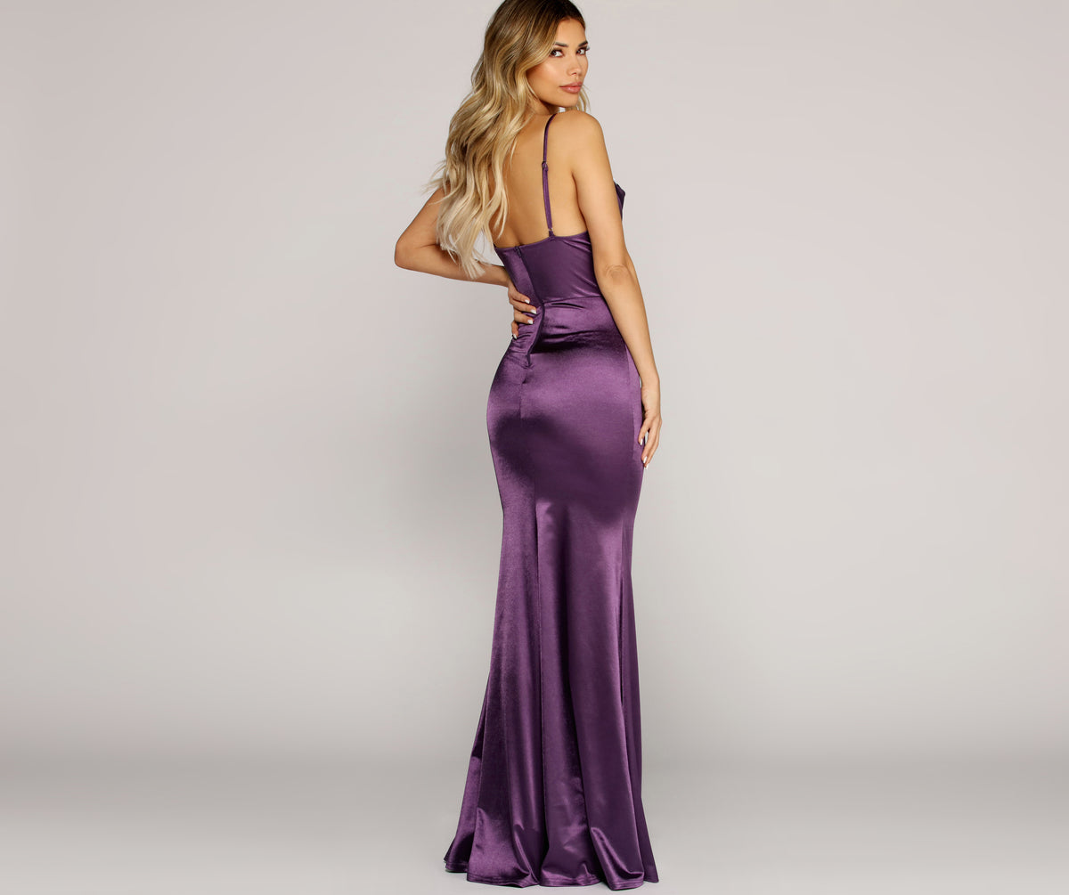 Antoinette Formal Luxe Satin Dress & Windsor