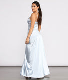 Ilana Satin Column Gown creates the perfect summer wedding guest dress or cocktail party dresss with stylish details in the latest trends for 2023!