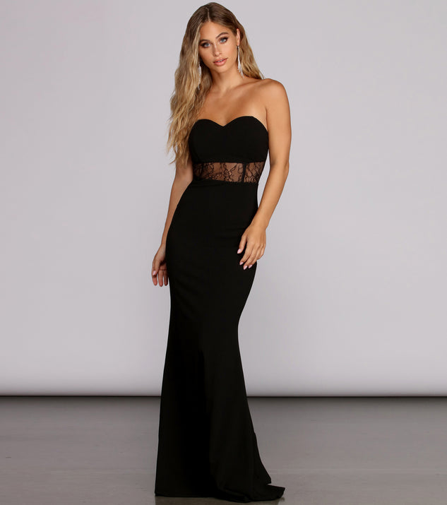 Nessa Formal Strapless Lace Dress creates the perfect summer wedding guest dress or cocktail party dresss with stylish details in the latest trends for 2023!