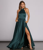 India Satin Tie Neck Gown creates the perfect summer wedding guest dress or cocktail party dresss with stylish details in the latest trends for 2023!