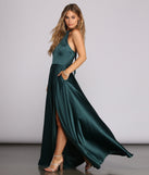 India Satin Tie Neck Gown creates the perfect summer wedding guest dress or cocktail party dresss with stylish details in the latest trends for 2023!