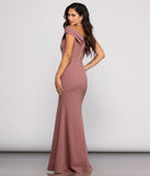 Lorena Off The Shoulder Gown creates the perfect spring wedding guest dress or cocktail attire with stylish details in the latest trends for 2023!