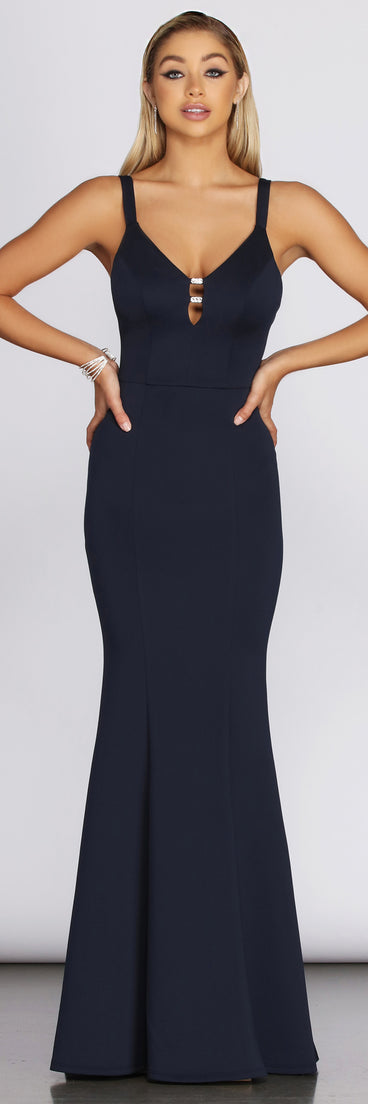 Karina Rhinestone Trim Formal Dress creates the perfect summer wedding guest dress or cocktail party dresss with stylish details in the latest trends for 2023!