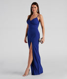 You'll be the best dressed in the Sasha Formal High Slit Wrap Dress as your summer formal dress with unique details from Windsor.