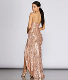 The Ines Strapless Sequin Slit Gown is a gorgeous pick as your 2023 prom dress or formal gown for wedding guest, spring bridesmaid, or army ball attire!