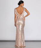 Paloma Cowl Back Sequin Gown is a stunning choice for a bridesmaid dress or maid of honor dress, and to feel beautiful at Prom 2023, spring weddings, formals, & military balls!