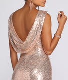 Paloma Cowl Back Sequin Gown is a stunning choice for a bridesmaid dress or maid of honor dress, and to feel beautiful at Prom 2023, spring weddings, formals, & military balls!