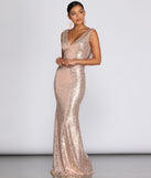 Paloma Cowl Back Sequin Gown is a stunning choice for a bridesmaid dress or maid of honor dress, and to feel beautiful at Prom 2023, spring weddings, formals, & military balls!