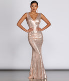 Paloma Cowl Back Sequin Gown is a stunning choice for a bridesmaid dress or maid of honor dress, and to feel beautiful at Prom 2023, spring weddings, formals, & military balls!