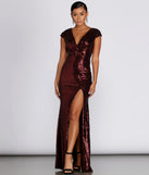 Darby Sequin Cap Sleeve Gown creates the perfect summer wedding guest dress or cocktail party dresss with stylish details in the latest trends for 2023!