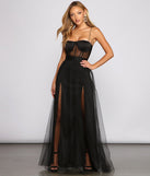Cintra Mesh Tulle Bustier Gown creates the perfect summer wedding guest dress or cocktail party dresss with stylish details in the latest trends for 2023!