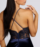 Blake Lace Back Satin Dress creates the perfect summer wedding guest dress or cocktail party dresss with stylish details in the latest trends for 2023!