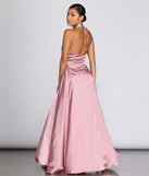 The Ellie Formal Satin High Slit Dress is a gorgeous pick as your 2023 prom dress or formal gown for wedding guest, spring bridesmaid, or army ball attire!