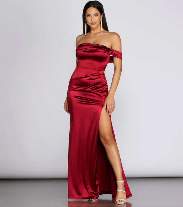 Madonna Satin Evening Gown is a stunning choice for a bridesmaid dress or maid of honor dress, and to feel beautiful at Prom 2023, spring weddings, formals, & military balls!