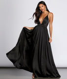 Nerissa Pleated Satin Gown is a gorgeous pick as your 2023 prom dress or formal gown for wedding guest, spring bridesmaid, or army ball attire!