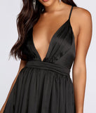 Nerissa Pleated Satin Gown is a gorgeous pick as your 2023 prom dress or formal gown for wedding guest, spring bridesmaid, or army ball attire!