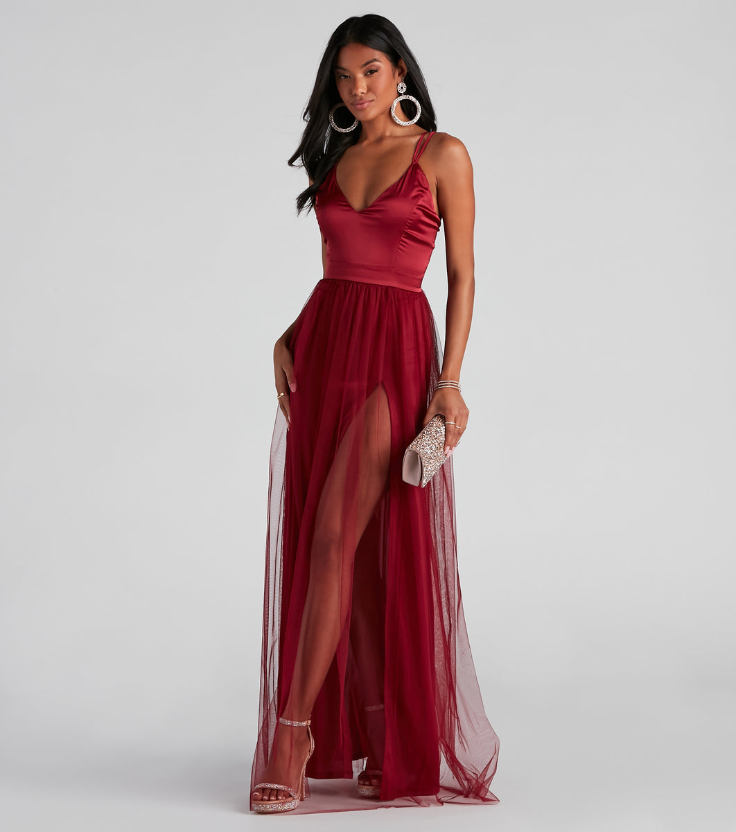 Haisley Formal Tulle And Satin Dress