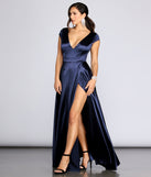 The Alena Satin Gown is a gorgeous pick as your 2023 prom dress or formal gown for wedding guest, spring bridesmaid, or army ball attire!