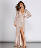 Lucille Formal Long Sleeve Sequin Dress creates the perfect summer wedding guest dress or cocktail party dresss with stylish details in the latest trends for 2023!