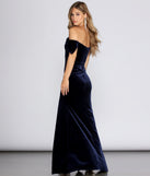 Christen Velvet Off The Shoulder Formal Dress creates the perfect summer wedding guest dress or cocktail party dresss with stylish details in the latest trends for 2023!