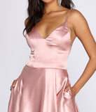 Ryder Satin A-Line Gown creates the perfect summer wedding guest dress or cocktail party dresss with stylish details in the latest trends for 2023!